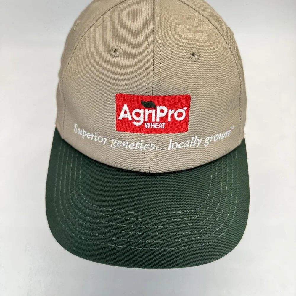 K-Products AgriPro Wheat Hat Tan Green Snapback Embroidered Farming